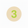 Icône 3 vert lime cercle #E0D8CC